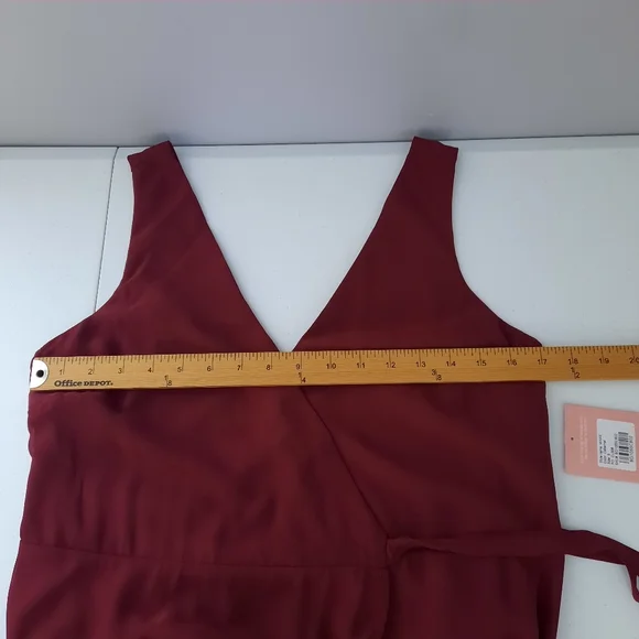 Birdy Grey Minae Sleeveless Wrap Chiffon Bridesmaid Dress in Cabernet size Small - Picture 12 of 15